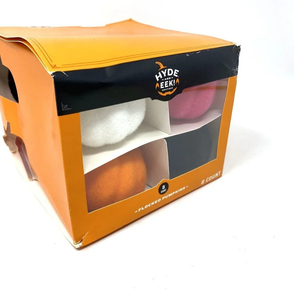 Target 8ct Flocked Mini Pumpkins Halloween Hyde & EEK! Boutique™Tabletop Decor